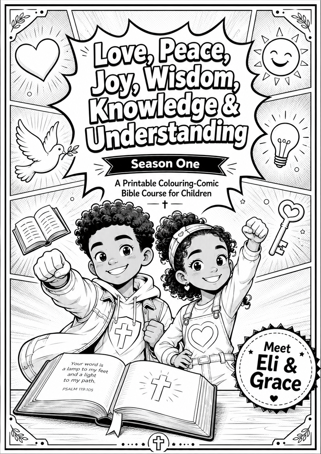 Cover: Love Peace Joy Wisdom Knowledge and Understanding comic page