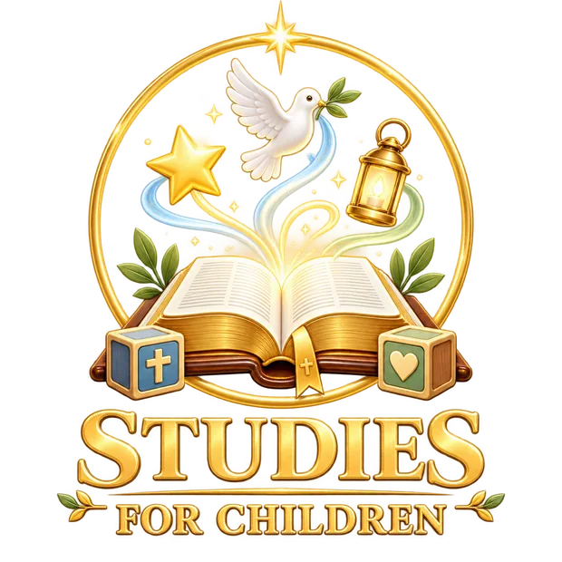 Studies for Children — an open book, a dove and a lantern in gold