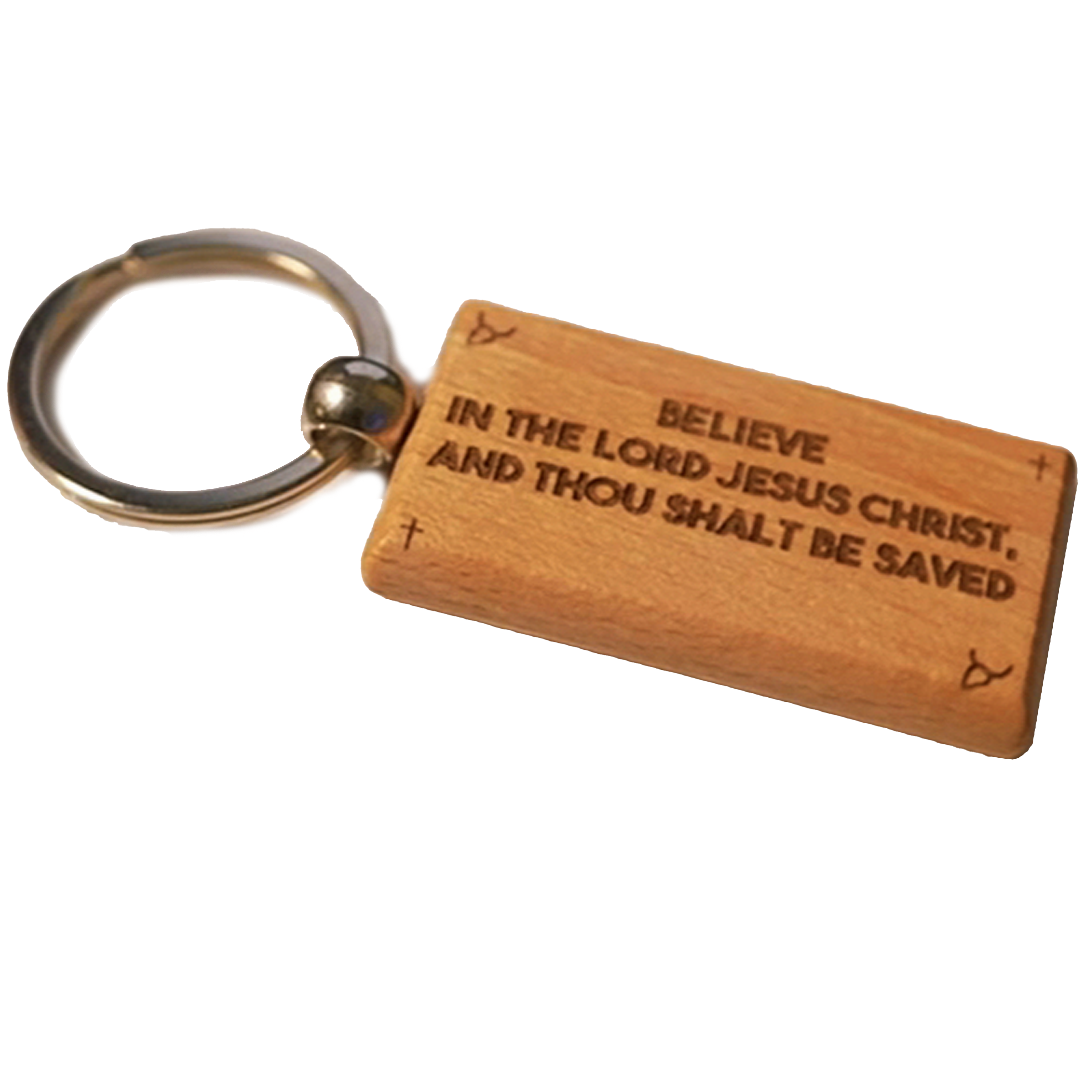 "Name Above All Names” Wooden Key Ring – Pictographic Hebrew