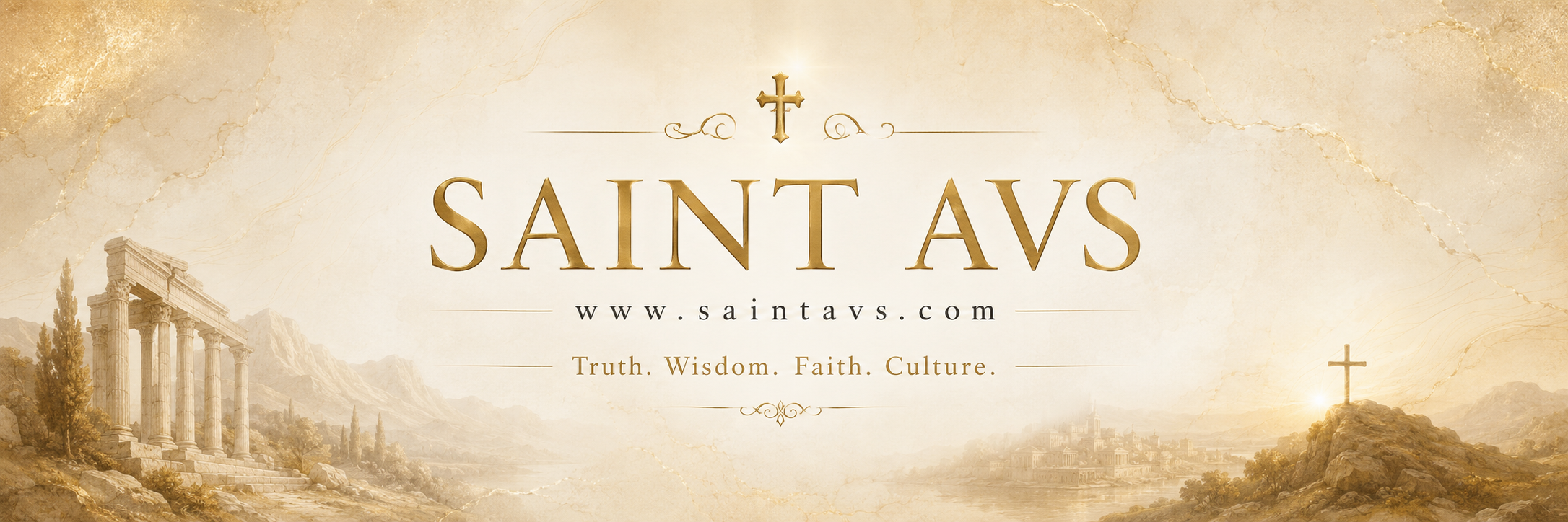 Saint AVS papyrus and gold banner